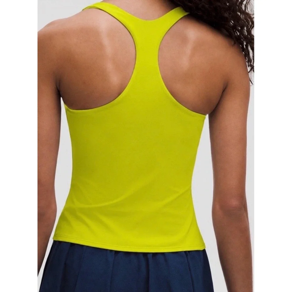 Lululemon Lightweight Tennis Tank, Yellow Serpentine Built In Bra B/C Cup Size 4
